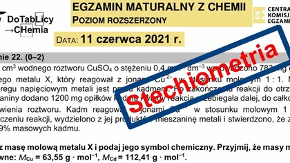 Zadanie 22 CKE 2021 CZERWIEC Do 50 cm3 wodnego roztworu CuSO4 o stężeniu 0,4 #cke #chemia #matura