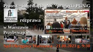 OKOPZN informujemy o rozprawie sądowej Sąd Okręgowy Warszawa, 21. 08. 2023 - nie dla fuzji Orlen/PGN