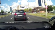 Dachowanie przed pl.  Zawiszy Skoda Fabia