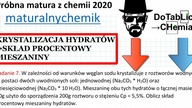 W zależności od warunków węglan sodu krystalizuje z roztworów wodnych zadanie 7 MATURALNY CHEMIK 2020