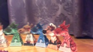 MIX of optical illusion - dragons, dog, cat and bear - origami paper craft