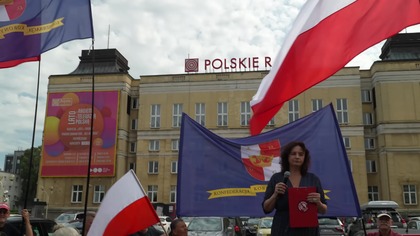 Czy to jeszcze Polska - pikieta KORONY pod gmachem Polskiego Radia