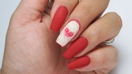 Valentines heart nails art tutorial / My love hybrydowe