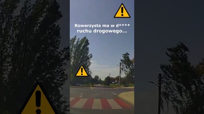 Rowerzysta ma w dupie przepisy ruchu drogowego #shorts #rikordwidjo