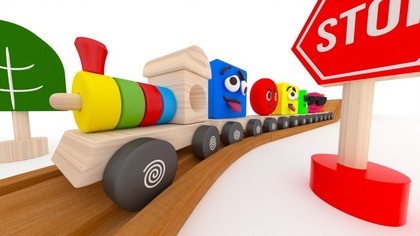 Can you guess the shape | Wooden train with shapes for kids