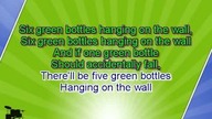 Karaoke for kids Ten Green Bottles key 3 slow with backing melody