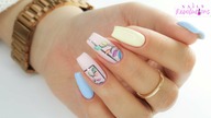 Colorful pastel & neon leaves nails art tutorial / Gabrielle Nails