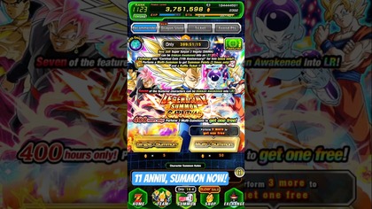 SSJ3 VEGETA DAIMA SUMMON DBZ DOKKAN BATTLE 11 ANNIVERSARY CARNIVAL SUMMON