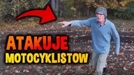 MĘŻCZYZNA WYRZUCA MOTOCYKLISTÓW Z POSESJI