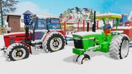 Winter on the Farm - Tractor Saves the Farm! Fox Sneaks Through Fence Hole - Tractors for Kids