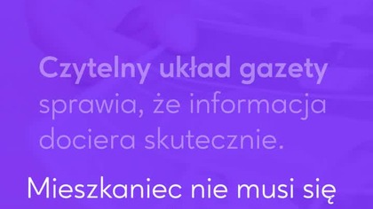 Czytelny układ gazety sprawia, że treść dociera skutecznie.  #design #skladtekstu #skladgazet
