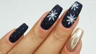 Snowflakes / Winter nails art #3 / Cuccio Polska