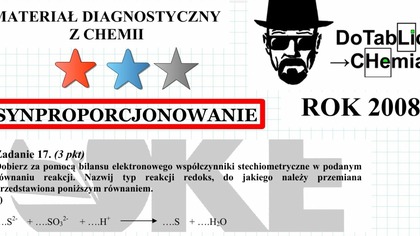 S^(2-) + SO3^(2-) + H^(+)  S+ H2O REDOKS KWASOWY SYNPROPORCJONOWANIE ZADANIE 17 OKE 2008.  #Chemia