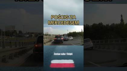 Ucieczka bez hamulców.  Mercedes taranuje auta  policja rusza w pościg! #polskiedrogi #pościg