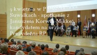 Janusz Korwin-Mikke w PWSZ w Suwałkach.  9 kwietnia 2015.