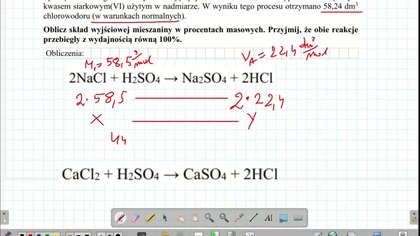 Gazowy chlorowod&oacute;r można otrzymać w wyniku działania stężonego kwasu siarkowego(VI) na stałe chlorki.  zadanie 17 CKE 2019 maj SKŁAD MIESZANINY
