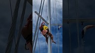 Saw Job on the Mast! #boatlife #sailing #shorts
