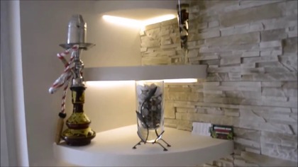 cz.6 Ściana TV w kamieniu ozdobnym, TV in a stone wall decorative Tv wand   Szafarek Tomasz