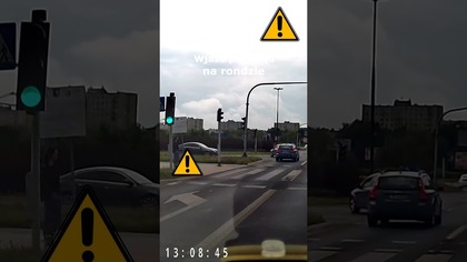 Wjazd pod prąd na rondzie #shorts #rikordwidjo