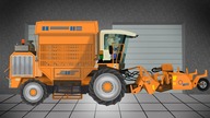 Orange Color Sugar Beet harvesting Machine* | Tractor animation carton for kids and babies