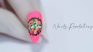 Neon flowers nails art tutorial step by step