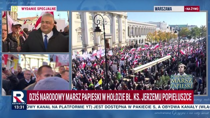 TV Republika - Fragment transmisji z Narodowego Marszu Papieskiego w hołdzie bł.  ks.  Jerzemu Popiełuszce (19.  10.  2024)