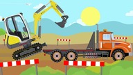 #Excavator Mini and Colorful Trucks - Tree Planting | Pojazdy Drogowe - Sadzenie Drzew.  Bajka Nowość