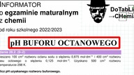 Roztwory zawierające porównywalne liczby drobin kwasu pH BUFORU OCTANOWEGO WYJAŚNIENIE BUFORY.  ZADANIE 28 CKE 2023 INFORMATOR #Chemia