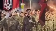 Listopad.  Parada w Stanisławowie, dzisiejszym obwodzie Iwanofrankowskim mp4 686x432