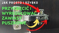 Zawiasy puszkowe - jak przykręcić prowadnik zawiasu, prosty montaż frontu oraz regulacja zawiasów