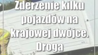Zderzenie kilku pojazdów na krajowej dwójce.  Droga zablokowana