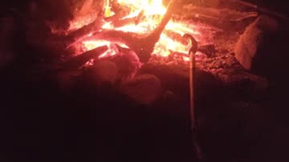 Campfire Cooking in Bieszczady  Sausage on Open Fire