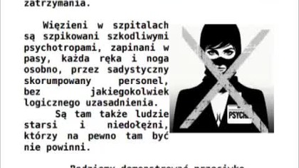 zaproszenie na protest antypsychiatryczny.