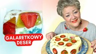Pyszny LEKKI DESER idealny na lato, który ma tylko 3 składniki: galaretka z truskawkami i jogurt