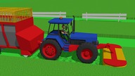 Red Tractor and Street Vehicles- Farm work- Traktor i bele Słomy