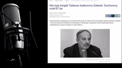 Ksiądz Tadeusz Isakowicz-Zaleski nie żyje (09.01.2024)