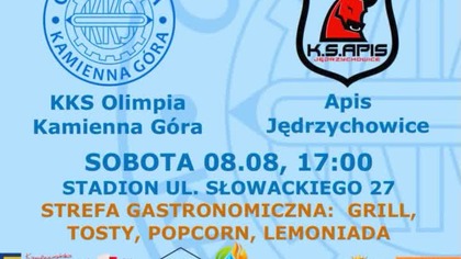 Zapowiedź meczu Olimpia Kamienna Góra - APIS Jędrzychowice (08. 08.  26 r. )