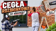 Cegła rozbiórkowa na elewacji!  Przyklejamy ją na klej z kartusza!