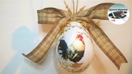 Jak zrobić pisankę decoupage z kogutem [HANGING EASTER EGG WITH ROOSTER] - Pomysły plastyczne DiY