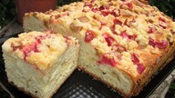 Najlepsze ciasto DROŻDŻOWE Z RABARBAREM I KRUSZONKĄ pyszne, puszyste, łatwe