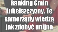 Ranking Gmin Lubelszczyzny.  Te samorządy wiedzą jak zdobyć unijną kasę