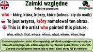 Zaimki względne angielski - Relative pronouns WHO WHICH THAT