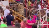 Zdenerwowany byk na stadionie +18