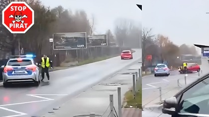 Pościg pod Krakowem i konfrontacja policjantów z uciekinierem.  STOP PIRAT