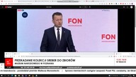KSTV Info - Fragment retransmisji konferencji z nowej oprawy ekranowej (23. 01. 2023)