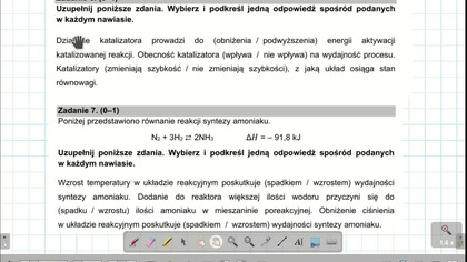 ZADANIE 6 i 7 CKE 2021 MARZEC KINETYKA REG PRZEKORY I KATALIZATORY