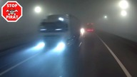 Sznurem pod prąd we mgle na drodze ekspresowej S1 Podwarpie.  STOP PIRAT