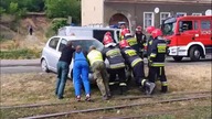 Toyota wjechała na torowisko