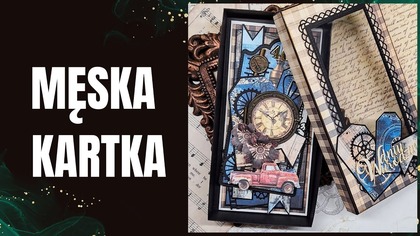 Kartka urodzinowa w męskim stylu | Scrapbooking | Vintage | Tutorial