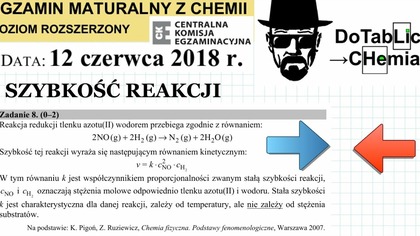 Reakcja redukcji tlenku azotu(II) wodorem przebiega zgodnie z r&oacute;wnaniem: SZYBKOŚĆ REAKCJI.ZADANIE 8 CKE 2018 CZERWIEC.#CHEMIA